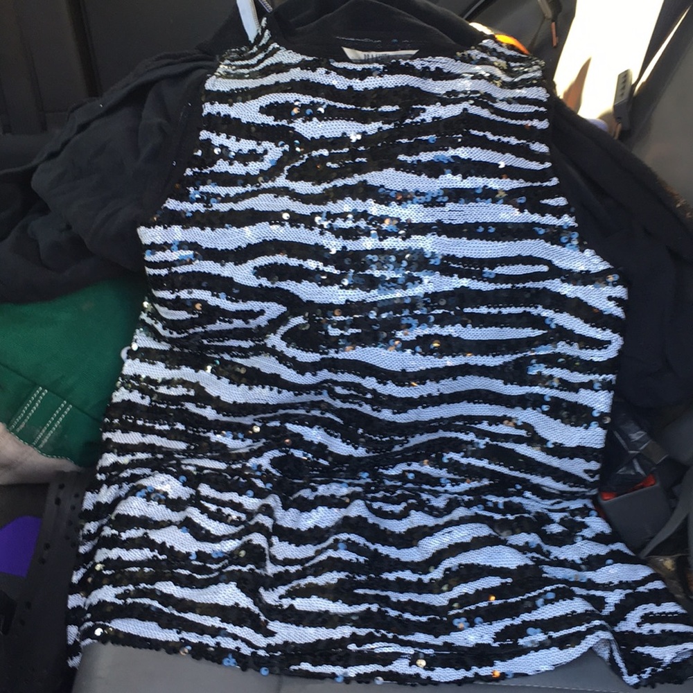 Black and White Sequined Tank